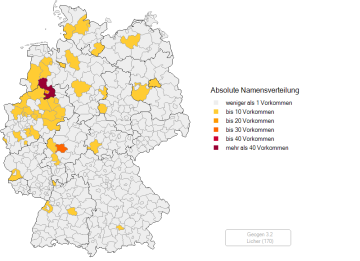 Absolute Verteilung des Namens LICHER in Deutschland